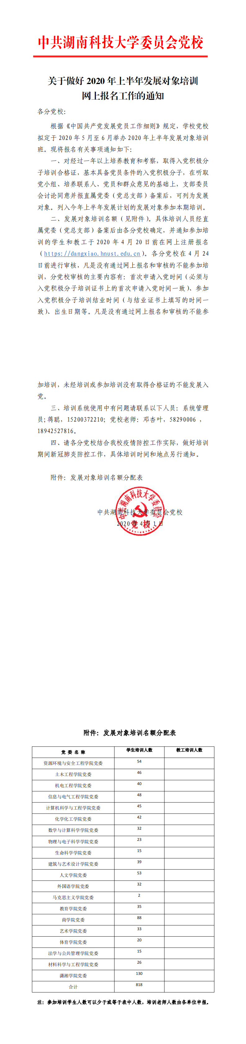 关于做好2020年上半年发展对象培训网上报名工作的通知_0.png